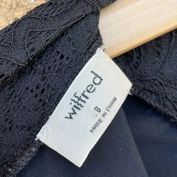 Aritzia Wilfred Dress Black Lace Mesh Mock Neck - Picture 10 of 10